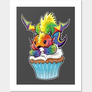 Cupcake dragon rainbow Posters and Art